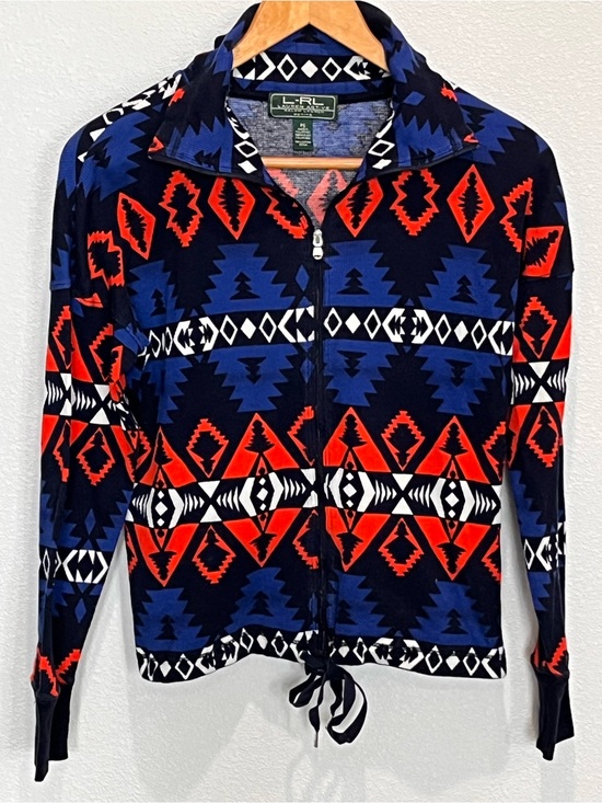 Ralph Lauren Jackets & Blazers - Lauren Ralph Lauren Active Aztec Southwest Zip Jacket PS Black Red Lightweight